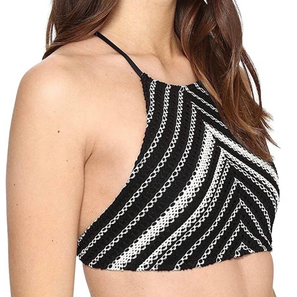 Ralph Lauren Desert Crochet Stripe High Neck Swim Bikini Top - Picture 10 of 11